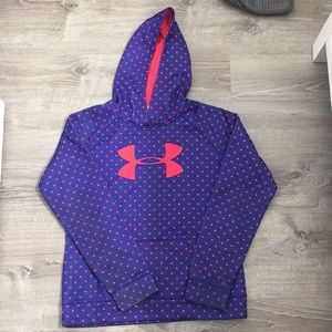 polka dot under armour hoodie in kids large